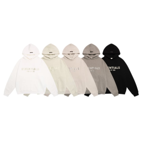 FEAR OF GOD 피어오브갓 에센셜 896 프론트 로고 플리스 후드