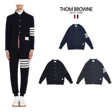 THOM BROWNE 톰브라운 로고패치 리브폴로 가디건