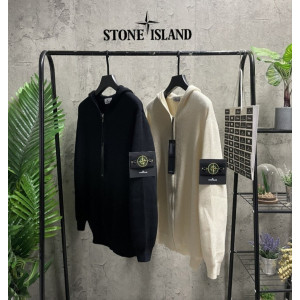 STONE ISLAND 스톤아일랜드 와펜 후드집업 니트