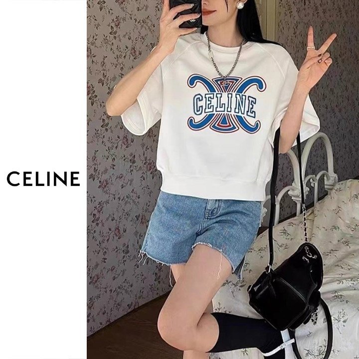CELINE 셀린느 멀티컬러 5부 맨투맨 3COLOR