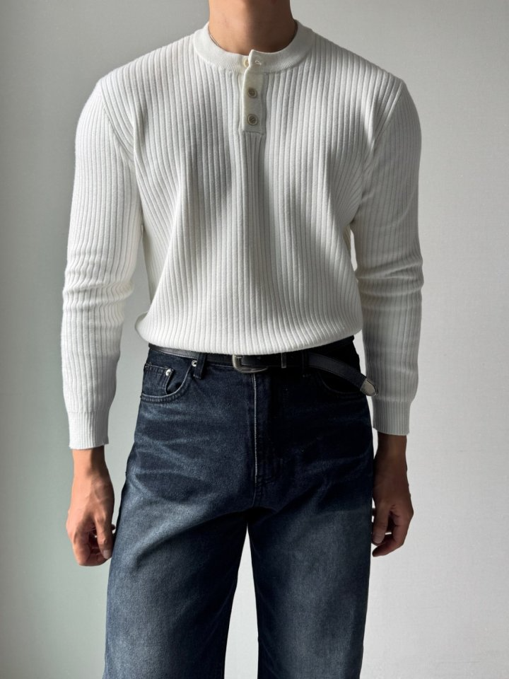 LOROPIANA 로로피아나 3버튼 헨리넥 니트 2COLOR