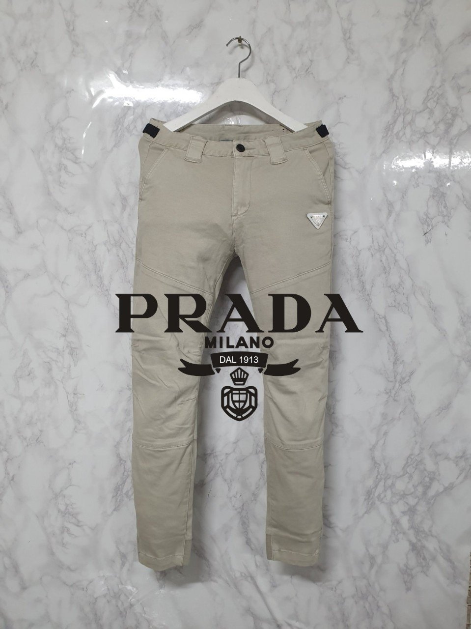 PRADA 프라다 절개 옆밴딩 워싱 팬츠 3COLOR