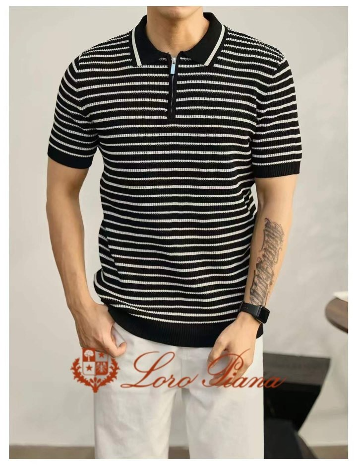 LOROPIANA 로로피아나 반집업 펀칭 카라티 2COLOR