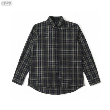 BALENCIAGA 발렌시아가 백로고 플란넬 체크 셔츠