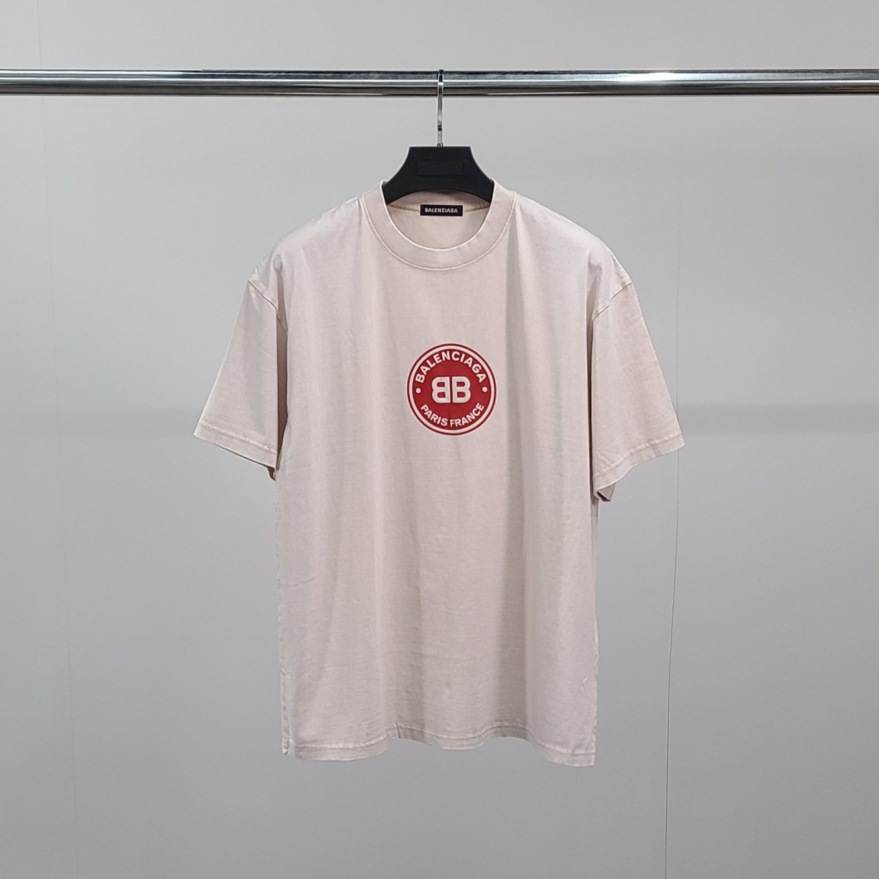 BALENCIAGA 발렌시아가 레드서클로고 피그먼트 반팔티