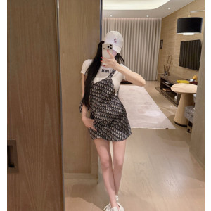 DIOR 디올 자카드 오버롤 원피스