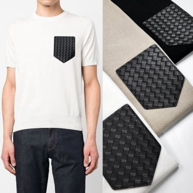 BOTTEGA VENETA 보테가베네타 레더포켓 니트반팔