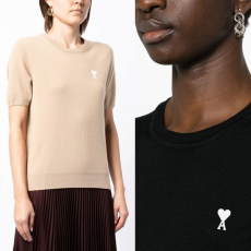 AMI 아미 화이트로고 니트반팔