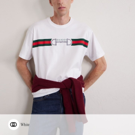 GUCCI 구찌 Horsebit 자수 티셔츠