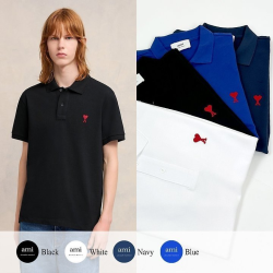 AMI 아미 드 꾀흐 엠브로이더리 PK 카라 반팔티