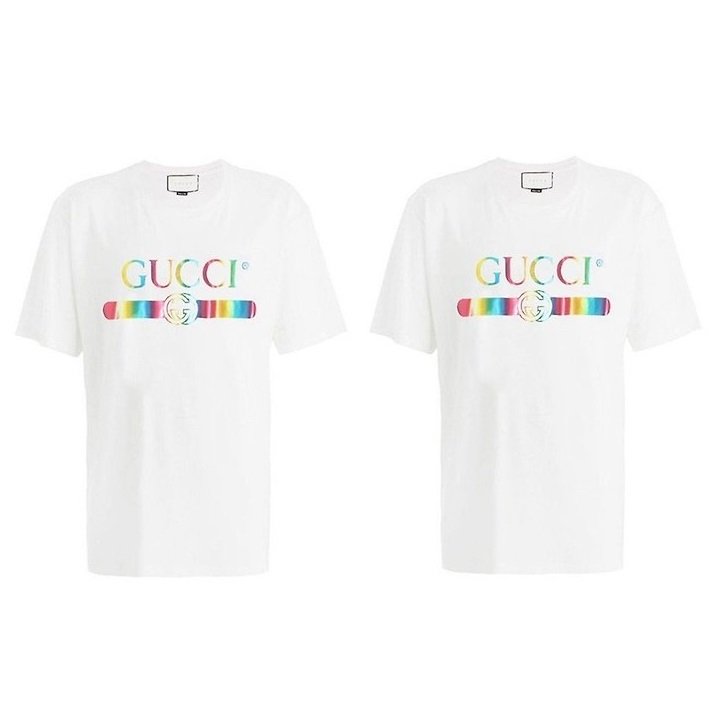 GUCCI 구찌 메탈릭 레인보우 커플 반팔티 2COLOR