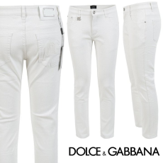 DOLCE & GABBANA 돌체앤가바나 엠보 화이트 슬림 일자진