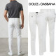 DOLCE & GABBANA 돌체앤가바나 엠보 화이트 슬림 일자진