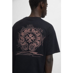 CHROME HEARTS 크롬하츠 스크레쳐 홀스슈 빈티지 올자수 로고 숏 슬리브 티셔츠 2COLOR