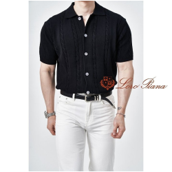 LOROPIANA 로로피아나 꽈배기 가디건 니트반팔 3COLOR