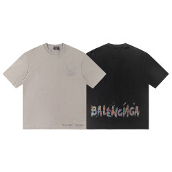 BALENCIAGA 발렌시아가 6437 네일 폴리시 로고 구제 워싱 반팔