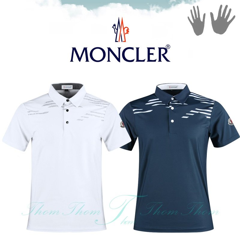 MONCLER 몽클레어 물결 나염 카라 반팔