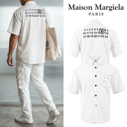 MAISON MARGIELA 메종마르지엘라 백 넘버로고 스티치 오버핏 반팔 NB