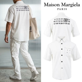 MAISON MARGIELA 메종마르지엘라 백 넘버로고 스티치 오버핏 반팔 NB