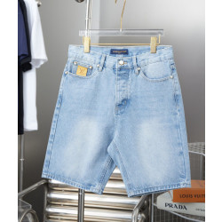 LOUIS VUITTON 루이비통 64265 엠브로이더드 LV 패치 데님 쇼츠