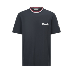 MONCLER 몽클레어 64303 엠브로이더드 로고 코튼 반팔