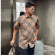 BURBERRY 버버리 64229 다이아몬드 체크 반팔 셔츠