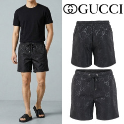 GUCCI 구찌 블랙 자가드 스윔 팬츠