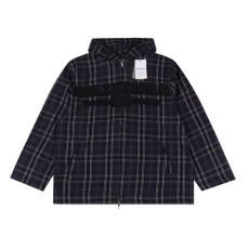 BALENCIAGA 발렌시아가 650820 로고 플란넬 체크 후드 자켓&팬츠 세트