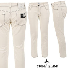 STONE ISLAND 스톤아일랜드 화이트 와펜 화이트 슬림진