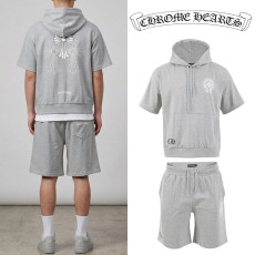 CHROME HEARTS 크롬하츠 할리우드 프린팅 오버핏 후드 셋업 2COLOR