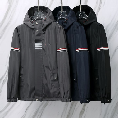 THOM BROWNE 톰브라운 005 RWB 암밴드 테크니컬 나일론 후드 윈드브레이커