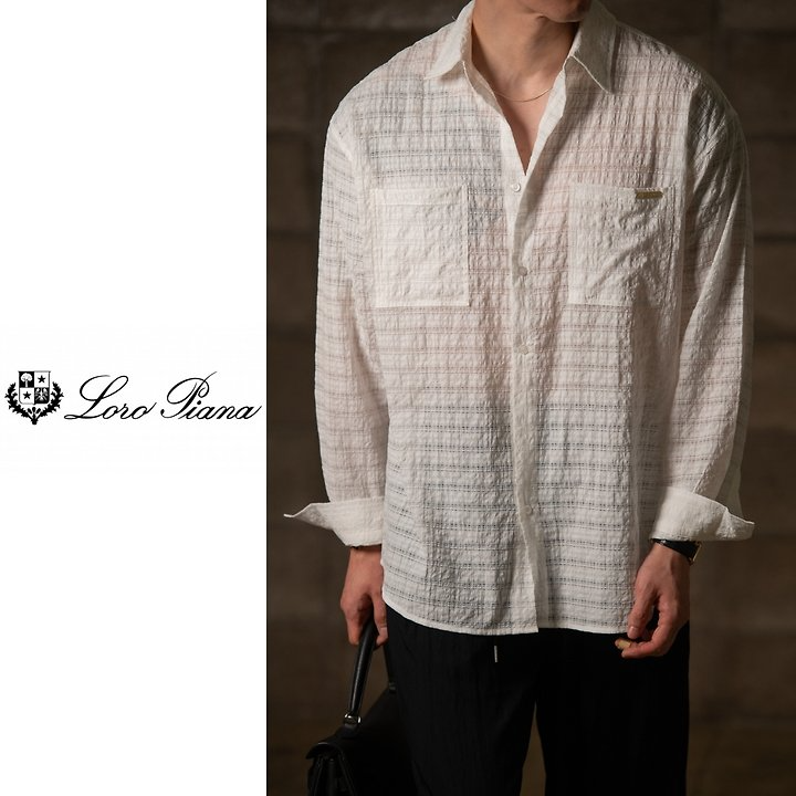 LOROPIANA 로로피아나 차이나 지짐이 워싱 린넨셔츠 4COLOR