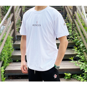MONCLER 몽클레어 센터로고 암스와펜 세미오버핏 코튼 슬라브 3COLOR