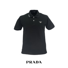 PRADA 프라다  플레이트 로고 스트레치 코튼 pk 반팔 2COLOR