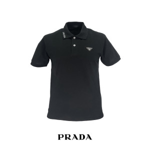 PRADA 프라다  플레이트 로고 스트레치 코튼 pk 반팔 2COLOR
