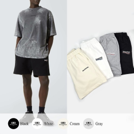 BALENCIAGA 발렌시아가 웨이브 로고 하프팬츠