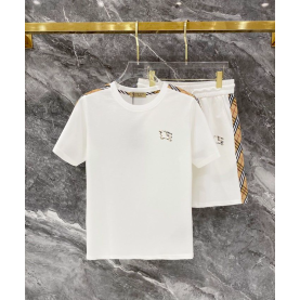 BURBERRY 버버리 607123 EKD 체크 배색 라인 반팔&반바지 세트 2COLOR