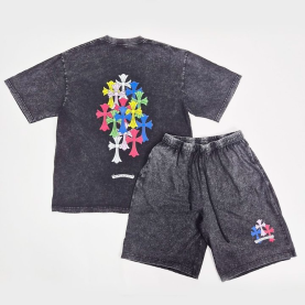 CHROME HEARTS 크롬하츠 스톤 피그먼트 반팔&반바지 세트