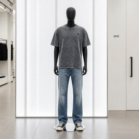 AMI 아미 피그먼트 워싱 R 반팔 4COLOR
