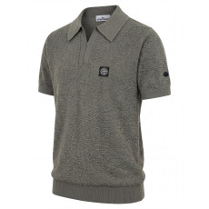 STONE ISLAND 스톤아일랜드 스퀘어 와펜 Y카라 니트 반팔 4COLOR