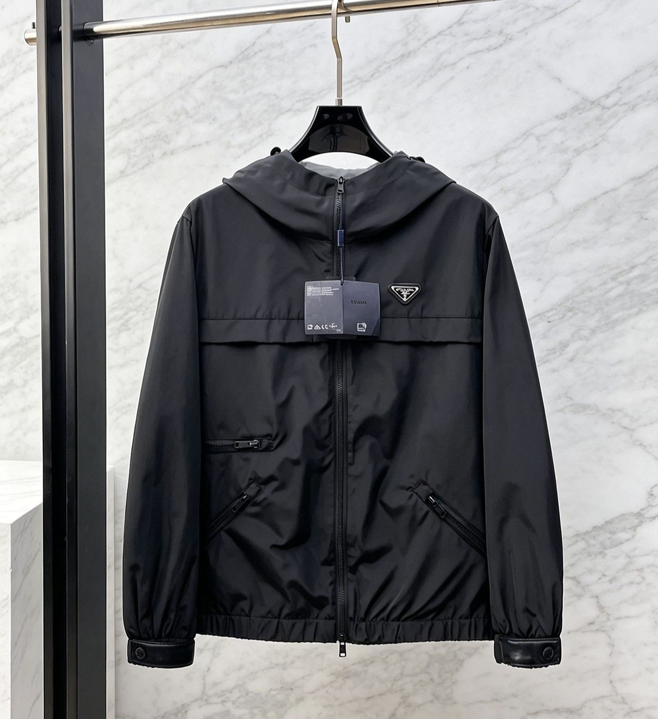 PRADA 프라다 607146 리나일론 건플랩 멀티 지퍼 후드 자켓