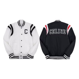 CELINE 셀린느 60149 로고 패치 새틴 바시티 자켓