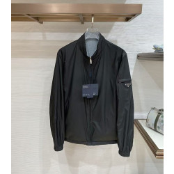 PRADA 프라다 리나일론 삼각로고 양면 블루종 자켓