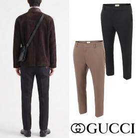 GUCCI 구찌 클래식 G로고 자수 세미 슬랙스