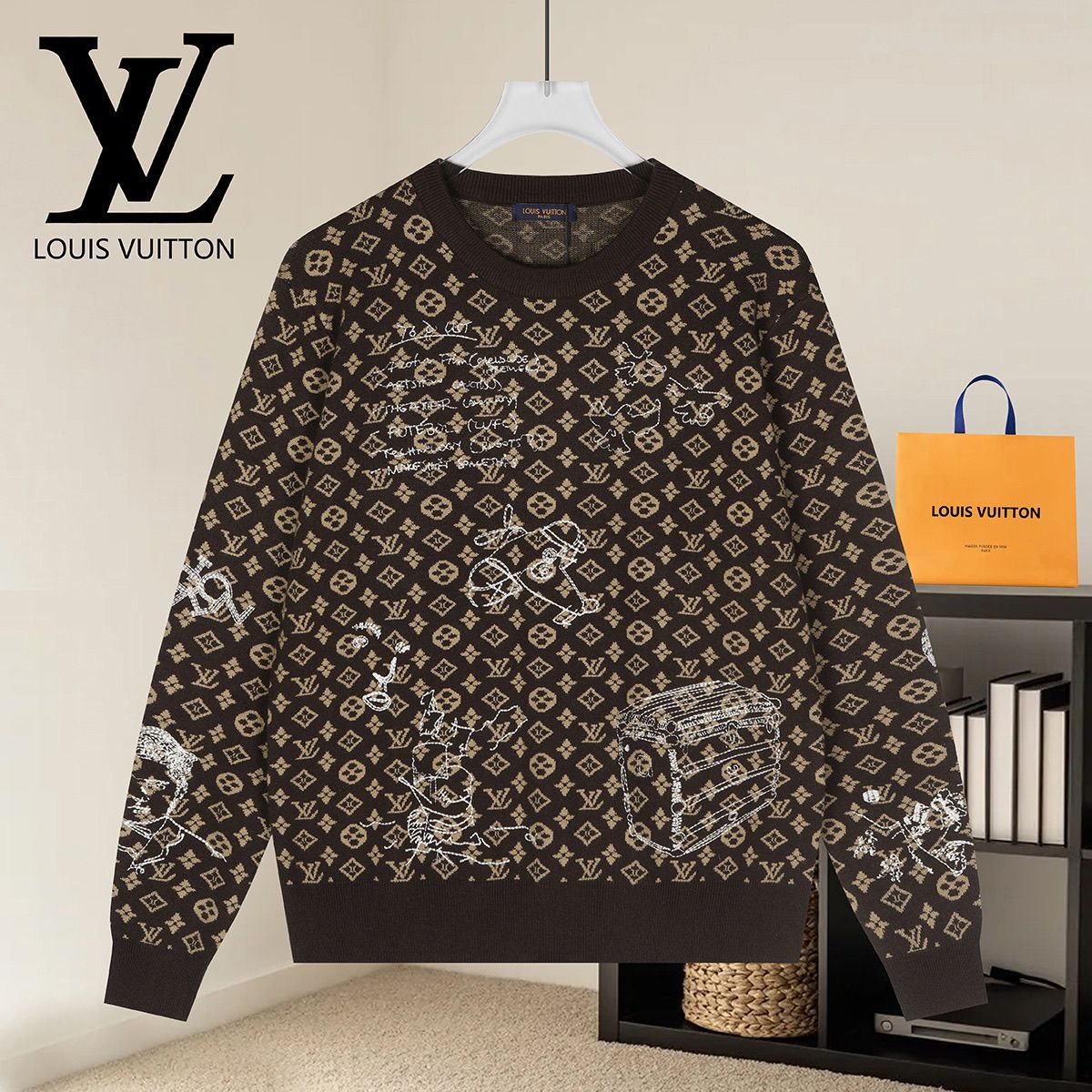LOUIS VUITTON 루이비통 60093 모노그램 스케치 니트