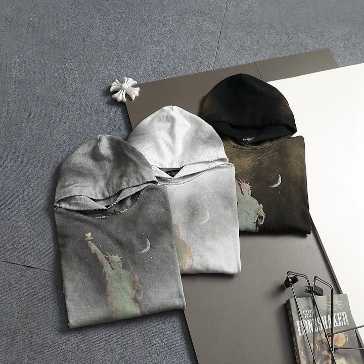 BALENCIAGA 발렌시아가 60128 파리 리버티 워싱 스웨트 후드