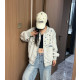 LOUIS VUITTON 루이비통 1082 멀티 컬러 모노그램 자수 데님 보머 자켓