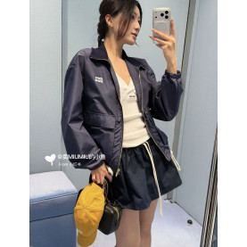 MIUMIU 미우미우 1093 나일론 테크니컬 집업 블루종 자켓