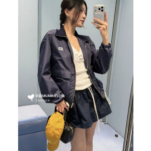 MIUMIU 미우미우 1093 나일론 테크니컬 집업 블루종 자켓