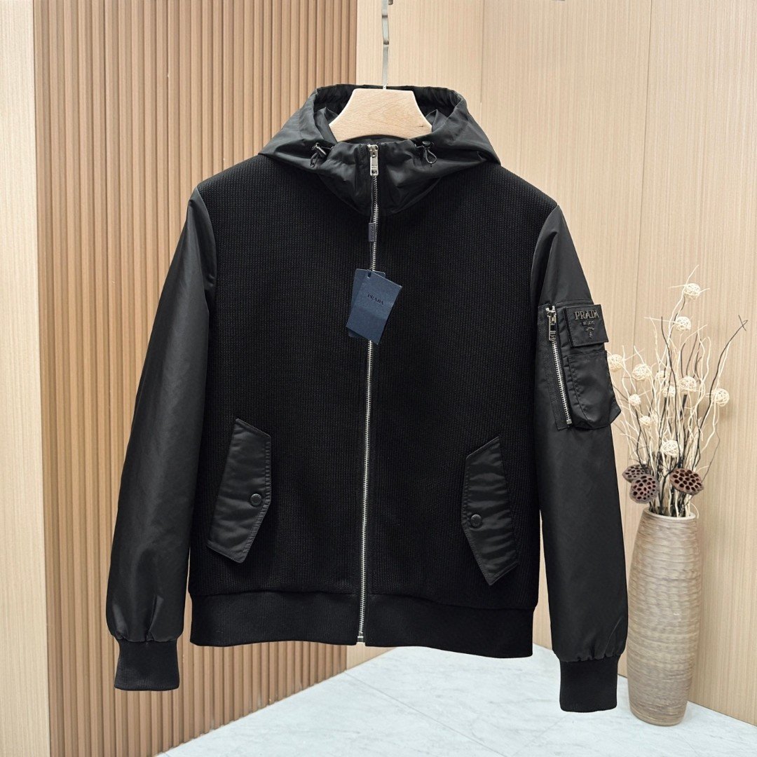 PRADA 프라다 패치 후드집업 자켓